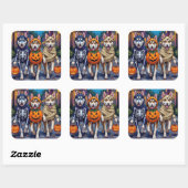 Siberian Husky Trick-or-Treating Halloween Costume Vierkante Sticker (Vel)