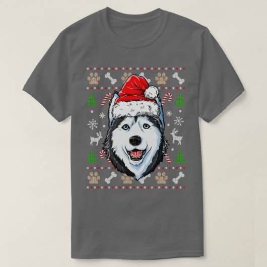 Siberian Husky Ugly Kerstkerstkerstkerstkerstkerst T-shirt (Design voorkant)