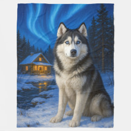 Siberian Husky Vakantie Fleece Deken