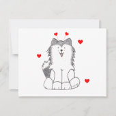 Siberian Husky Valentijn Ears Feestdagenkaart (Voorkant)