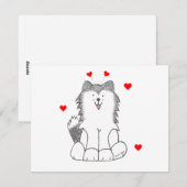 Siberian Husky Valentijn Ears Feestdagenkaart (Voorkant / Achterkant)