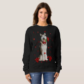 Siberian Husky Valentines Day Outfit Dog Valentine Trui (Voorkant volledig)