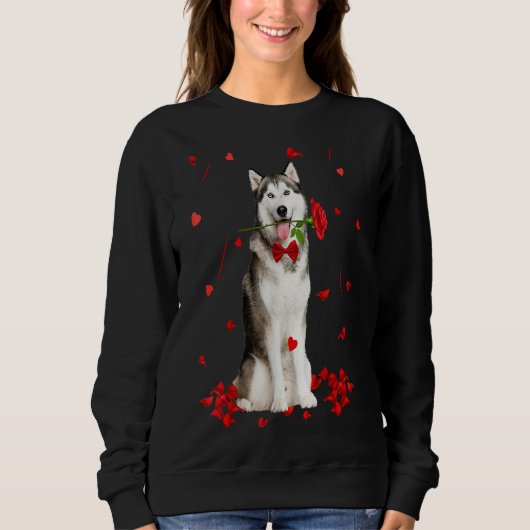 Siberian Husky Valentines Day Outfit Dog Valentine Trui (Voorkant)