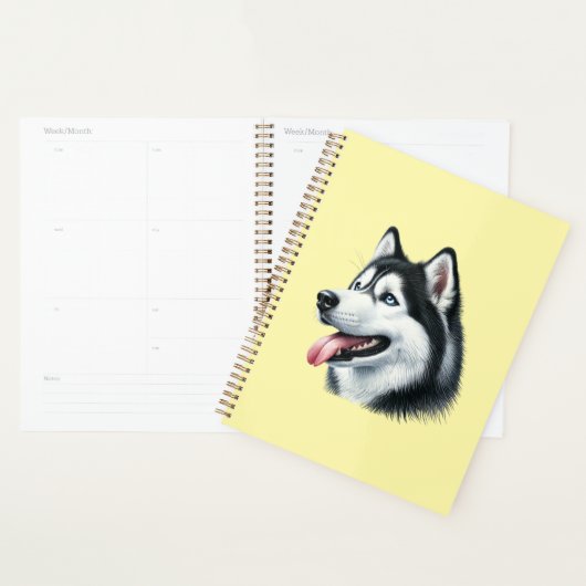 Siberian Husky Watercolor Portrait  Planner (Display)