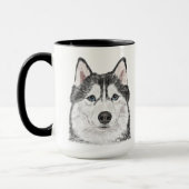 Siberian Husky Waterverf - Gepersonaliseerd insect Mok (Links)