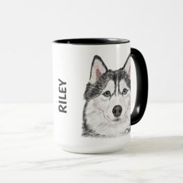 Siberian Husky Waterverf - Gepersonaliseerd insect Mok