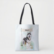 Siberian Husky Waterverf Gepersonaliseerde Hond