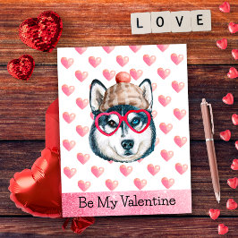 Siberian Husky Wees Mijn Valentijnshond Valentijn Feestdagenkaart