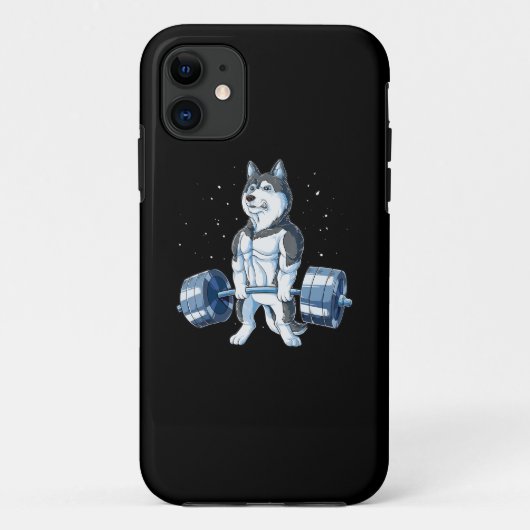 Siberian Husky Weightlift Funny Deadlift Mannen Case-Mate iPhone Case (Achterkant)