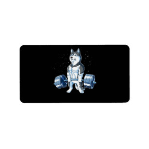 Siberian Husky Weightlift Funny Deadlift Mannen Etiket