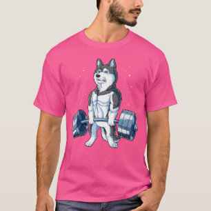 Siberian Husky Weightlift Funny Deadlift Mannen T-shirt