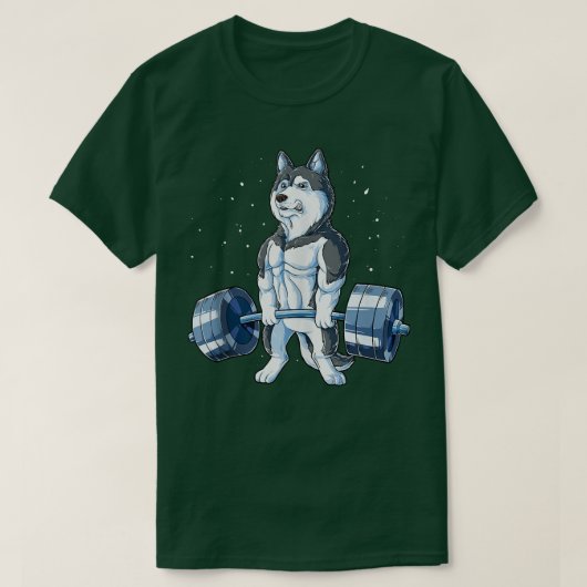 Siberian Husky Weightlift Funny Deadlift Mannen T-shirt (Design voorkant)