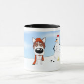 Siberian Husky Winter Scene Mok (Midden)