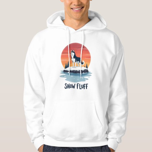Siberian Husky Winter Sunset Hoodie (Voorkant)