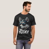 Siberian husky with sunglasses and a saying 1 t-shirt (Voorkant volledig)