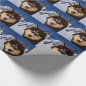 Siberian Husky Wrapping Paper Cadeaupapier (Hoek)