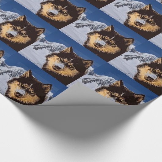 Siberian Husky Wrapping Paper Cadeaupapier (Hoek)