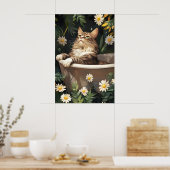 Siberian In Bathtub Poster, Funny Cat Poster (Keuken)