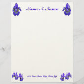 Siberian Iris Letterhead Persoonlijk Briefhoofd (Voorkant)