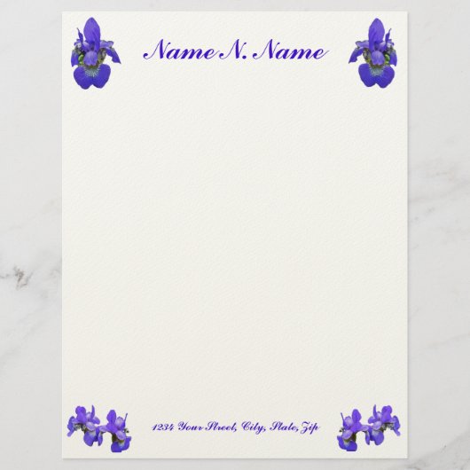 Siberian Iris Letterhead Persoonlijk Briefhoofd (Voorkant)