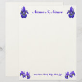 Siberian Iris Letterhead Persoonlijk Briefhoofd (Voorkant / Achterkant)
