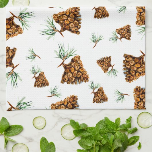 Siberian Pinecone Pattern Towel Theedoek (Gevouwen)