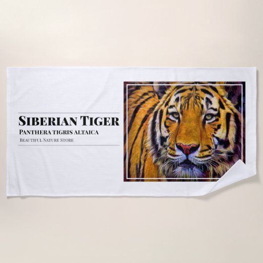 Siberian Tiger [Beach Towel] Strandlaken (Voorkant)