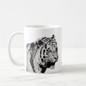 Siberian Tiger Black white sketch, persoonlijke na Koffiemok (Links)