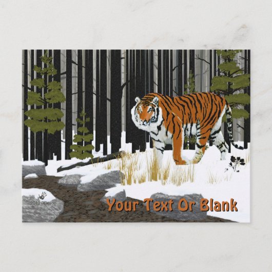 Siberian Tiger Briefkaart (Voorkant)