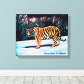 Siberian Tiger Canvas Afdruk (Insitu (Houten vloer))