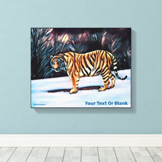 Siberian Tiger Canvas Afdruk (Insitu (Houten vloer))