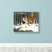 Siberian Tiger Canvas Afdruk (Insitu (Houten vloer))