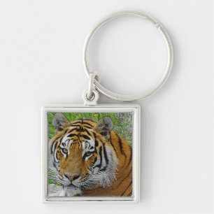 Siberian Tiger Closeup Foto van Face Sleutelhanger