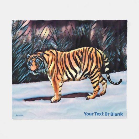 Siberian Tiger Fleece Deken (Voorkant (Horizontaal))