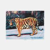 Siberian Tiger Fleece Deken (Voorkant (Horizontaal))