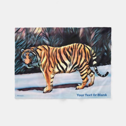 Siberian Tiger Fleece Deken (Voorkant (Horizontaal))