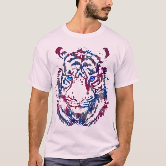 Siberian Tiger Head - Tiger Blue Eyes T-Shirt (Voorkant)