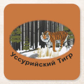 Siberian Tiger Kartonnen Onderzetters (Voorkant)