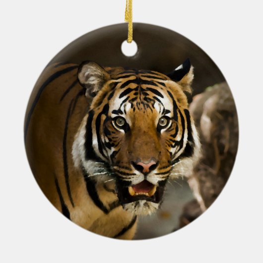 Siberian Tiger Keramisch Ornament (Achterkant)