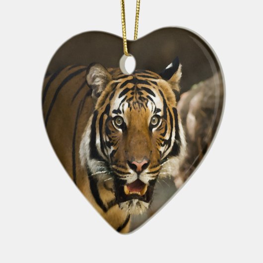 Siberian Tiger Keramisch Ornament (Links)