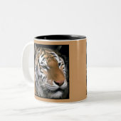 Siberian Tiger Lovers Art Tweekleurige Koffiemok (Voorkant links)