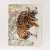 Siberian Tiger moeder en Kitten Legpuzzel (Verticaal)