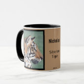 Siberian Tiger personaliseer de naam van de koffie Mok (Voorkant links)