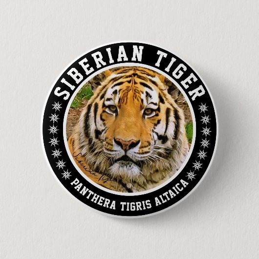 Siberian Tiger Ronde Button 5,7 Cm (Voorkant)