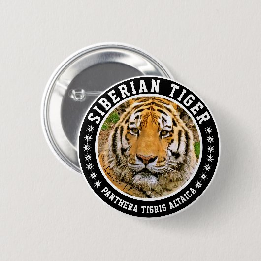 Siberian Tiger Ronde Button 5,7 Cm (Voorkant /achterkant)