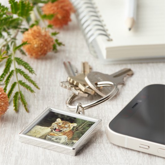 Siberian Tiger Sleutelhanger (Zijkant)