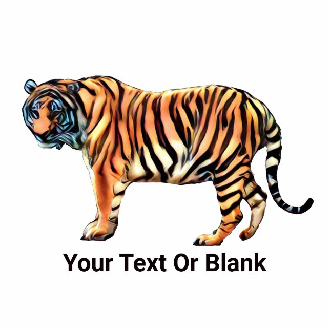 Siberian Tiger Staand Fotobeeldje (Voorkant)