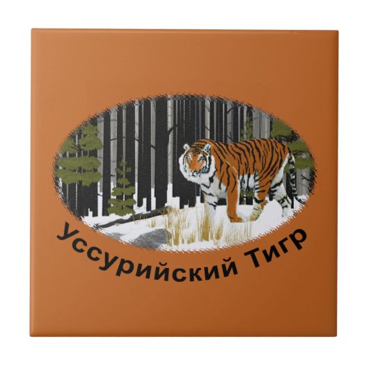 Siberian Tiger Tegeltje (Voorkant)