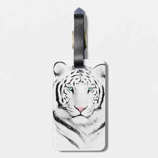 Siberian White Tiger Bagagelabel (Achterkant verticaal)