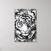 Siberian White Tiger Head - Tiger Blue Eyes Canvas (Voorkant)